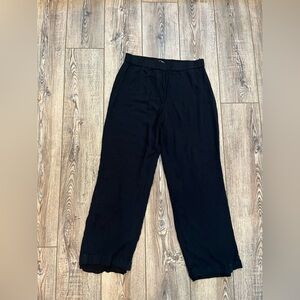 Aritzia Babaton Black Crepe Elastic Waist wide leg pull on pant size medium